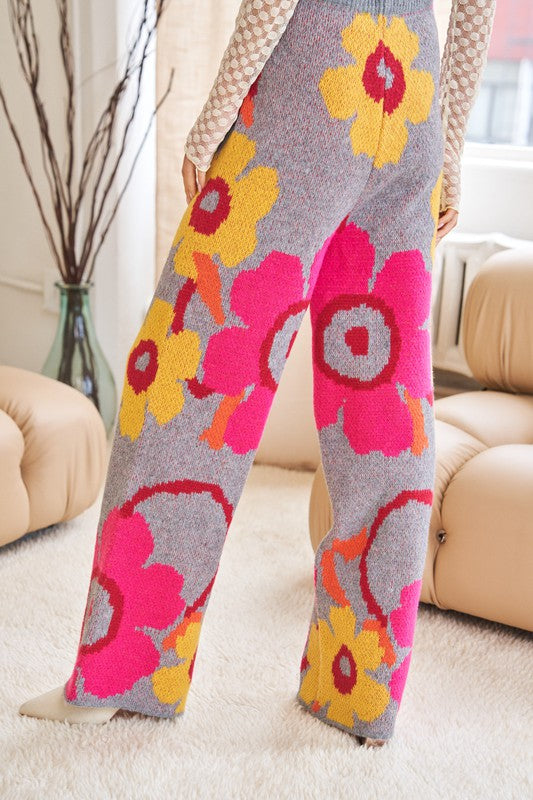 Flowered - Printed Cozy Pants