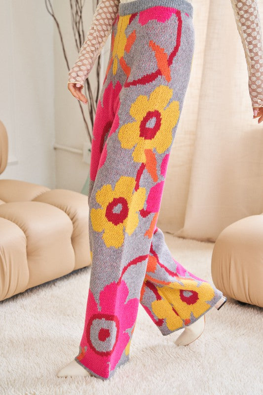 Flowers- Printed Cozy Pants