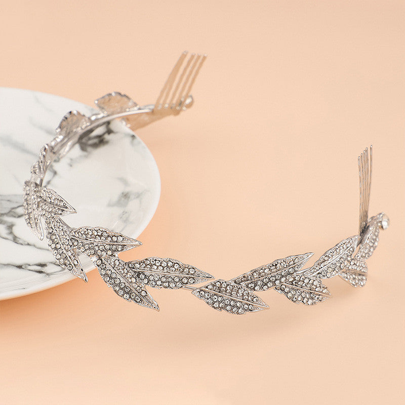 Retro Leaf Crown Jewelry Bride Hairband