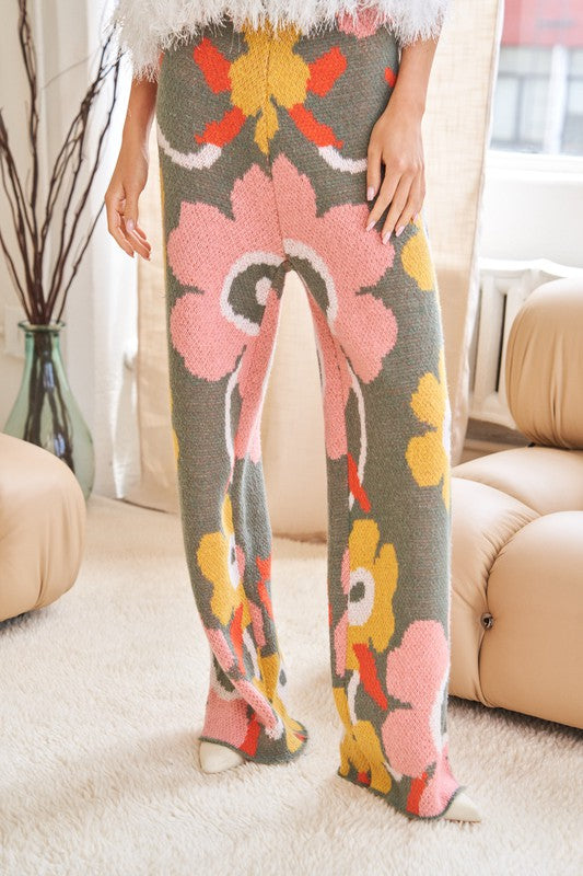 Flowers- Printed Cozy Pants