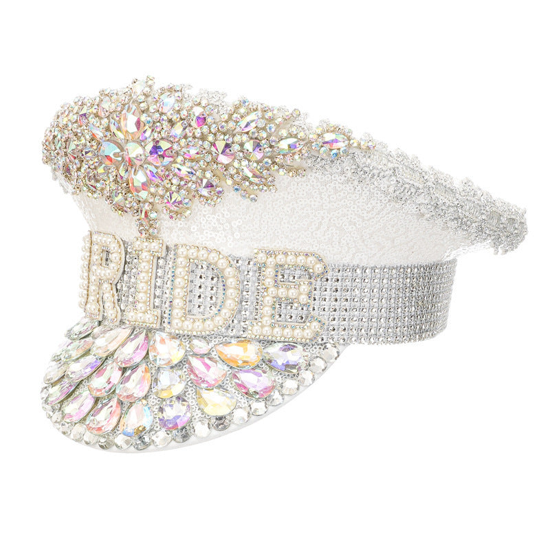 Party Rhinestone Bridal Letter Bride Hat