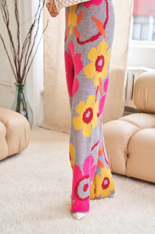 Flowered - Printed Cozy Pants